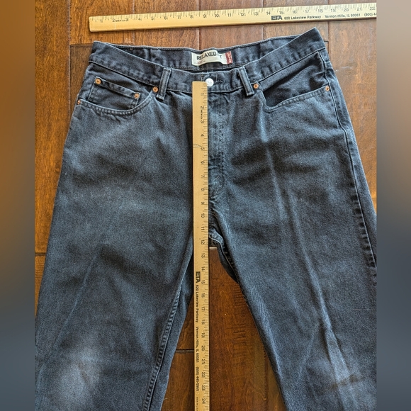 Y2K Levi's 550 Jeans Men Size 38x36 Relaxed Fit Faded Black Baggy Denim Red Tag - Picture 5 of 14